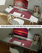 Leather Desk Pad Protector, Mouse Pad, Office Desk Mat, Non-Slip PU Leather Desk Blotter, Large Desk Mat, Waterproof Keyboard Mat for Office/Home/Decor (Burgundy Red, 55" x 17") - Image 6