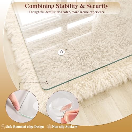 Tempered Glass Chair Mat for Carpet, 60"x80" Clear Floor Mat - Image 5