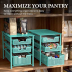 Simple Houseware Stackable 3 Tier Slide Basket Organizer Drawer, Turquoise - Image 7