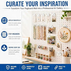 Tandefio 100 Pcs Pegboard Hooks, Picture Hangers for 1/8 & 1/4 in, White - Image 6