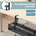 Under Desk Cable Management Tray, No Drill Mesh Cable Tray Cord Organizer - Image 5