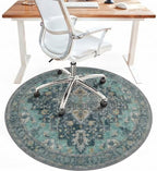 5FT Round Office Chair Mat for Hardwood Floor, Non-Slip Washable Turquoise by BESBLEE