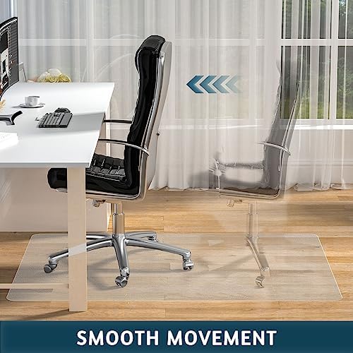 Chair Mat for Hardwood Floor, 48" x 36" Clear Desk Chair Mats, Easy Glide Plastic Mat for Under Office Chair, Rectangle - Image 6