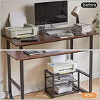 YMYNY 3 Tiers Desktop Printer Stand,17.32 x 13.78 x 11.02 in Black,UHPT001B - Image 6