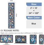 DUKINO 2x10 Runner Rug, Floral Washable Kitchen Runner Rug Non Slip, Blue - Image 2