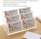 HeZone Business Cards Holder Display for Desk, Clear Acrylic Multiple 3 Tier 6 Slot Business Card Stand, Holds 300 Cards-1 Pack (6 Slots-H) - Image 6