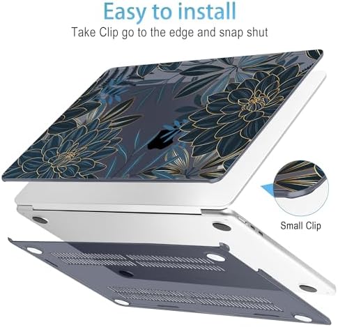 Mektron for 2026/2025/2024/2023 MacBook Air 15 INCH M5 A3448 /M4 A3241 /M3 A3114 /M2 A2941 Case, Printed Plastic Hard Shell Cover with 15.3" Liquid Retina Display Touch ID, Dahlia Flower C035 - Image 5