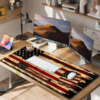 Large Mouse Pad with Wrist Support 4in1 Set, XXL Game Mousepad + Keyboard Wrist Rest+Mouse Wrist Rest+Coaster with Ergonomic Design Gaming Mat for Home Office Table Computer I Retro USA Flag - Image 7