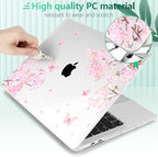 Case for MacBook Pro 13 inch M2 M1 2025-2022 2020 A2338 A2289 A2251, Plastic Hard Shell Laptop Case with Keyboard Cover, Trackpad Protector, 2 OTG Adapters, Cherry Blossom - Image 5