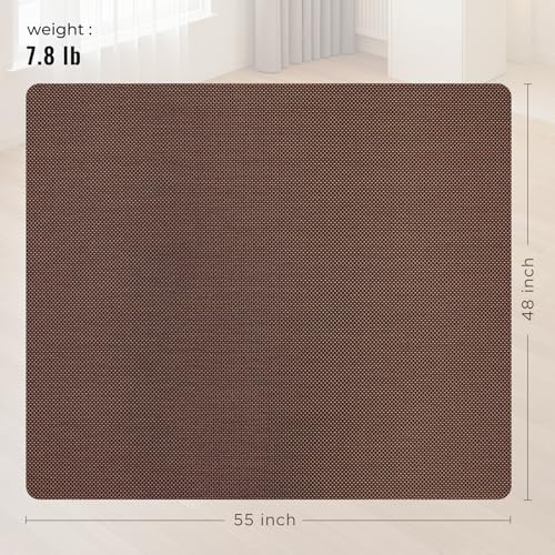 Office Chair Mat for Hard Floors,48"x55" Anti-Slip Waterproof Hardwood Floor Chair Mat,Heavy Duty Floor Protector Rolling Chairs for Home Office(Coffee) - Image 5