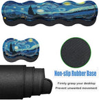 Keyboard Wrist Rest and Mouse Pad Set,31.5x11.8 Inches Desk Mat,Waterproof Non-Slip Ergonomic Wrist Support for Pain Relief,Extended Desk Protector for Office Home Gaming,Starry Night Sky Art - Image 4