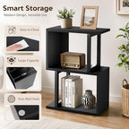 Desk Shelf Organizer, Small Desktop Bookshelf Wood, Black - Image 4