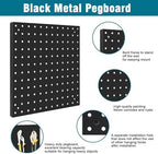 Peg Board Kit, Includes Pegboard and Accessories,with Hooks and Bins,Peg Board Wall Organizer for Office,Ornaments Display,Crafts Organization (66, Black) - Image 5