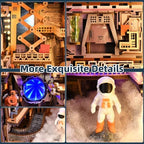 MiniCity Aerospace Foundry Book Nook Kit, Wooden Miniature House with LED - Image 3