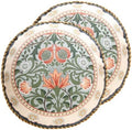 ISAENNE Vintage Linen Throw Pillow Cover,Set of 2,Diameter 16"-Naples B by Isaennehomedecoration