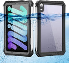 IP68 Waterproof Case Compatible with iPad mini (A17 Pro 7th Gen) 8.3'' 2024/ Mini 6 w/Pencil Holder Kickstand Shock-Dust-Proof Full-Sealing Cover Compatible with Magic Keyboard A2993 A2995 by FONREST