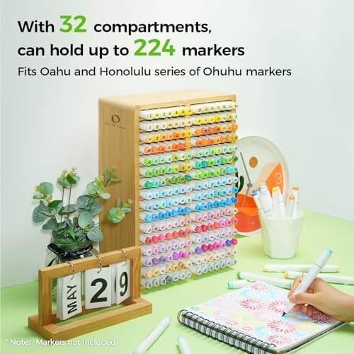 Ohuhu Bamboo Marker Organizer Hold 224 Markers for Honolulu Oahu Series - Image 3