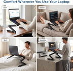 Uncaged Ergonomics WorkEZ Laptop Stand for Desk and Bed, Lap Desk, XL-Black - Image 4