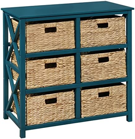 eHemco 3 Tier X-Side End Storage Cabinet, Teal by eHemco