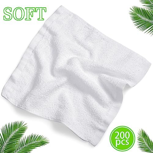 Oudain 200 Pcs White Cleaning Cloths Bulk Reusable Cleaning Rags - Image 3