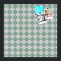 PinPix 14x14 inch Cork Bulletin Board. This Decorative Framed Pin Board Comes with Diamond Pattern in Green and White Design and Satin Black. Ideal for Home, Office Decor or School (PinPix-330) by PinPixBulletinBoards
