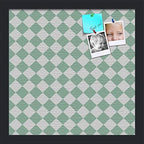 PinPix 14x14 inch Cork Bulletin Board. This Decorative Framed Pin Board Comes with Diamond Pattern in Green and White Design and Satin Black. Ideal for Home, Office Decor or School (PinPix-330) by PinPixBulletinBoards