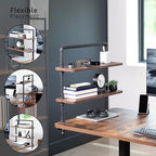 VIVO Vintage Brown Clamp-on 24" Industrial Pipe Desk Shelf, DESK-SHELF24-2N - Image 4
