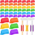 Sherr 48 Pack Adhesive Silicone Pencil Holders Bulk for Desk,Wave,Vibrant by Sherr