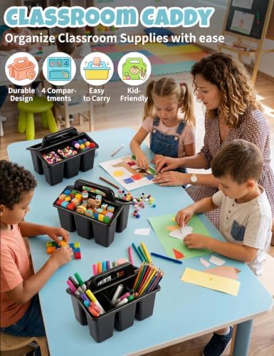 6 Pack Classroom Caddy Organizer with Handle, Table Caddy Classroom - Image 2