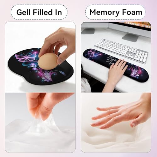 Desk Mat Set Keyboard and Mouse Pad with Wrist Rest Support - Image 5