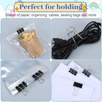 360 Pcs Medium Binder Clips Bulk 1.25 Inch Heavy Duty Paper Clamps, Black Metal Binding Med Clips for Office Supplies and Professional Organization - Image 5