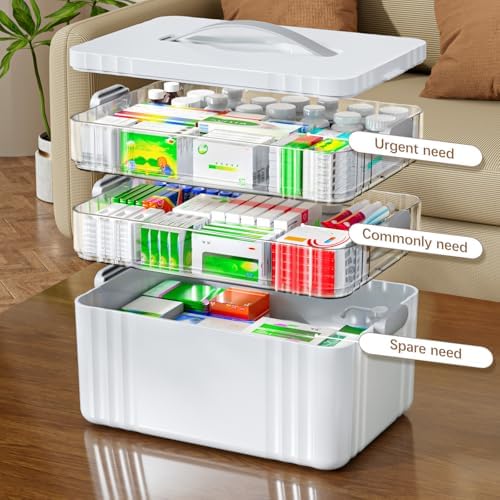 ARSTPEOE 3-Tier Medicine Organizer - Portable Medicine Cabinet with Handle - Image 3