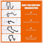 8PCS Garage Storage Hooks Set, Heavy Duty Steel Utility Hooks, Fits 1/4” & 1/8” Pegboards & Slatwall, Wall Organizer for Hoses, Power Tools, Ladders, Garden Tools & Extension Cords - Image 7