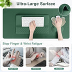 Ospelelf Keyboard Wrist Rest Stand Pad and Ergonomic Mouse Pad Set with Large Mousepad, Memory Foam Comfort, Premium Office Desk Accessories for Pain Relief, Green - Image 4