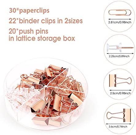 KAAKOW Rose Gold Desk Organizers and Accessories Office Supplies Set Stapler, Pen Holder, Phone Holder, Scissors, Pen, Ruler, 30 Paper Clips, 22 Binder Clip, 20 Tacks and 1000pcs Staples - Image 4