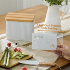 Vertical Stripe Embossed Recipe Box with 4x6 Cards & Dividers - Image 4