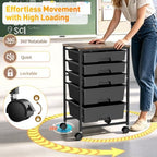 SUNALLY Rolling Carts with 5 Drawers, Storage Drawer Carts for Craft, Black - Image 6