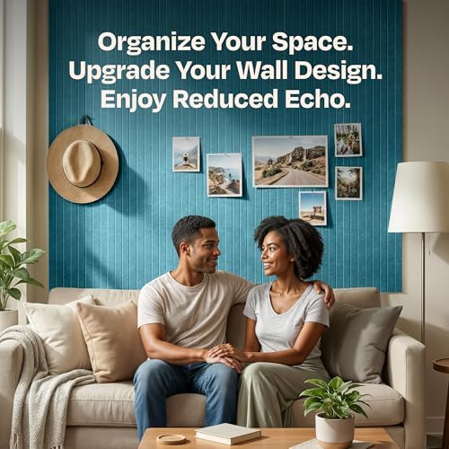 X-Large Cork Board Alternative 12-Pack Felt Bulletin Board Thick and Decorative Pin Board for Home Office Walls 47.24 x 35.43 Inches with 72 Adhesive Tabs - [Light Turquoise] - Image 4