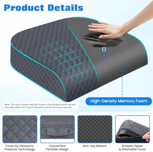 Seat Cushion, Office Chair Cushion, Chair Pad, Large, Gray, X-Large - Image 3