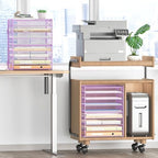 SUBEKYU 9 Tier Paper Letter Tray Desk Organizer with Handles - Purple Metal Mesh File Holder Paper Sorter Desk Organizer for Office Home School, Include 6 Pcs Adjustable Slid Tray, 6 Colors Available - Image 4
