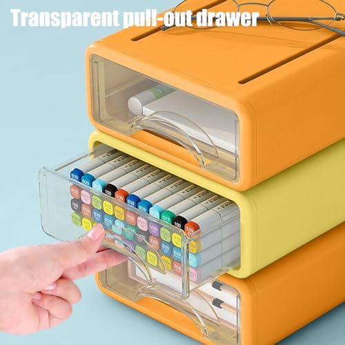 Desk Organizer with Drawers, Stackable Storage Drawers with Compartments Desktop Organization for Office Supplies, Makeup, Pencils, Tape, Erasers, Paperclips, Chargers (2S1M) - Image 7