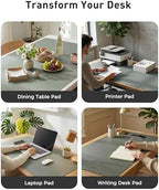Aothia Faux Leather Desk Mat - Large Mouse Pad, Non-Slip PU Leather Blotter, Waterproof Writing Surface for Office and Home (Jungle Green, 63" x 24") - Image 6