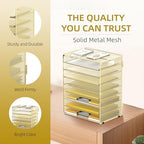 9-Tier Paper Organizer for Desk, Metal Mesh Letter Tray with Handles, Gold - Image 5