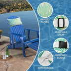 Outdoor Pillow for Chaise Lounge Chair, 2pcs Chaise Lounge Pillows Lumbar Pillows with Insert and Adjustable Elastic Strap for Patio Beach Office Chair, Green Leave - Image 5
