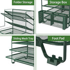 Simple Trending 7 Tier Desk File Organizer, Letter Tray Paper Organizer with Pen Holder and Metal Hanging Basket, Green - Image 4