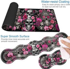 Desk Mat, Mouse Pad with Wrist Rest, 4-in-1 Large Mouse Pads for Desk, Ergonomic Mouse Pad and Keyboard Wrist Rest Gaming Keyboard Mat for Office,Sugar Skulls with Flowers - Image 3