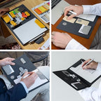 LHiDS Creative Magnetic Business Portfolio Resume Padfolio Organizer, A5 Folder with Clipboard, Paper Clip, Writing Pad, Magnetic Closure for Work, School and More, Grey - Image 5