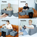 Bespilow Memory Foam Lap Desk Pillow for Adults - Extra Large Gaming Pillow for Lap, Laptop Couch Desk with Arm Rests & Independent Cup Holder, Ergonomic Bed Desk for Keyboard, Mouse & Working - Image 5