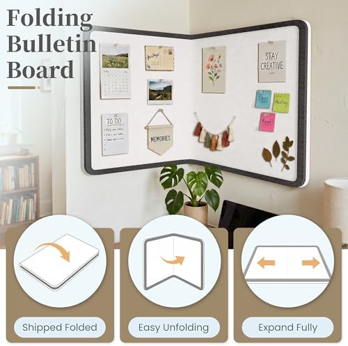 Bulletin Board Decorative Felt Foldable Vision Photo Pin Boards - Image 5