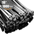 Zip Ties 16 inch(1000 Pack), 60 lb, Black Cable Ties, UV Resistant Wire Ties for Indoor and Outdoor Use, Paloka by PALOKA